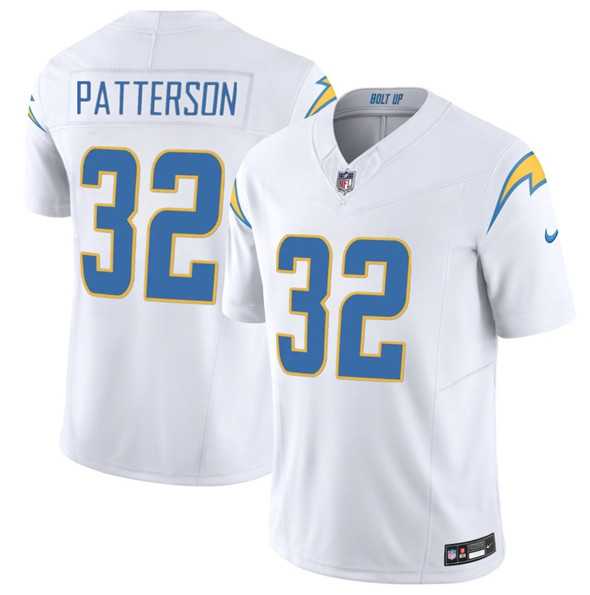 Mens Los Angeles Chargers #32 Jaret Patterson White 2025 F.U.S.E. Vapor Limited Stitched Jersey Dzhi