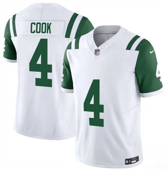 Mens New York Jets #4 Brady Cook White 2025 F.U.S.E. Classic Alternate Vapor Untouchable Limited Stitched Jersey Dzhi