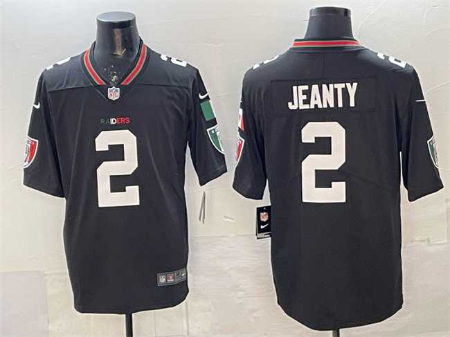Mens Las Vegas Raiders #2 Ashton Jeanty Black Mexico Vapor Limited Stitched Jersey