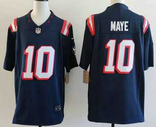 Mens New England patriots #10 Drake Maye Limited Navy Fashion FUSE Vapor Jersey