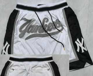 Mens New York Yankees White Just Don Shorts