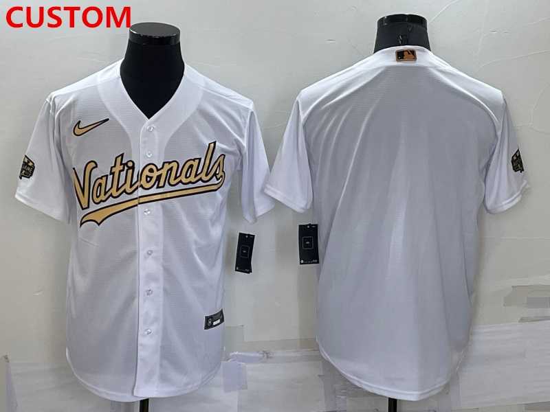 Mens Washington Nationals Custom White 2022 All Star Stitched Cool Base Nike Jersey