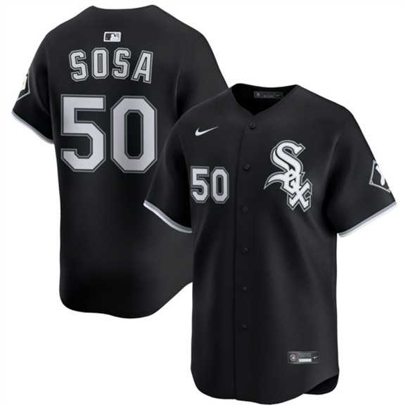 Mens Chicago White Sox #50 Lenyn Sosa Black 2025 Alternate Limited Stitched Jersey Dzhi