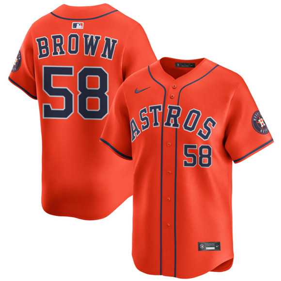 Mens Houston Astros #58 Hunter Brown Orange 2025 Alternate Limited Stitched Jersey Dzhi