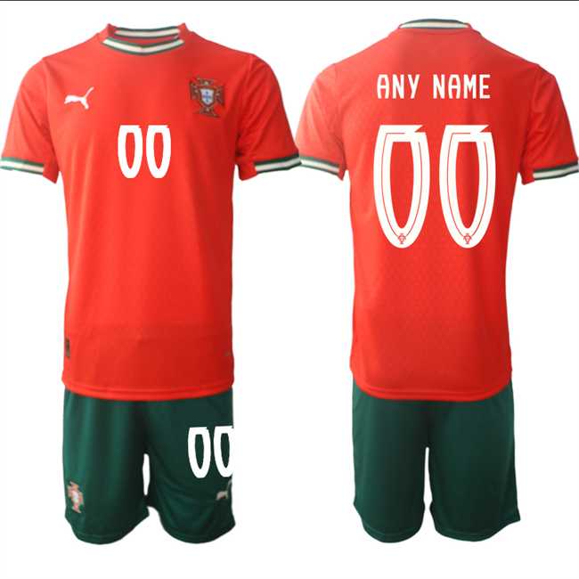 Mens Portugal Team Custom 2025 Red Home Soccer Jersey Suit