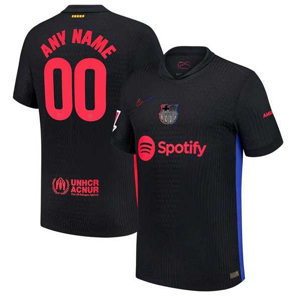 Mens Barcelona Custom Black 2024-25 Away Soccer Jersey