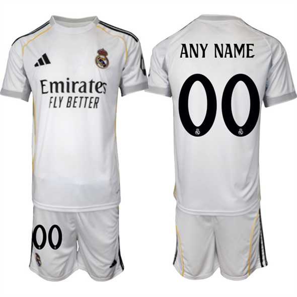 Mens Real Madrid Custom 25-26 White Home Soccer Jersey Suit