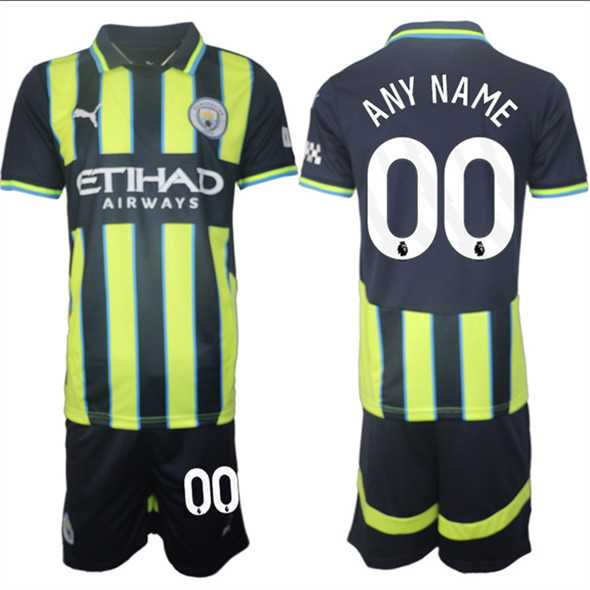 Mens Manchester City Custom 2024-25 Navy Away Soccer Jersey Suit