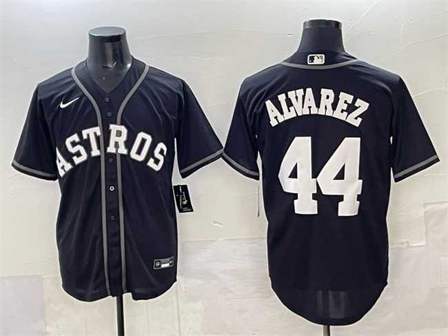 Mens Houston Astros #44 Yordan Alvarez Black Lights Out Limited Stitched Jersey