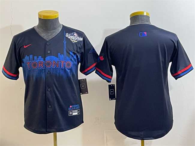 Youth Toronto Blue Jays Blank Navy 2025 World Series City Connect Limited Stitched Jersey