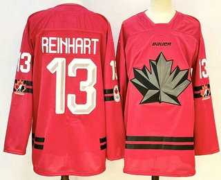 Mens Canada Hockey #13 Sam Reinhart Red Stitched Jersey