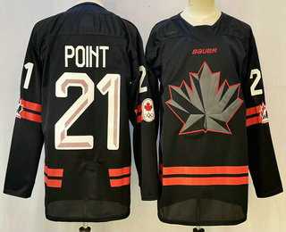 Mens Canada Hockey #21 Brayden Point Black Stitched Jersey