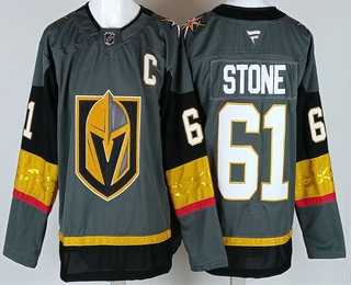 Mens Vegas Golden Knights #61 Mark Stone Gray Authentic Jersey