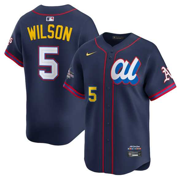 Mens American League #5 Jacob Wilson Navy 2025 All-Star Edition Limited Stitched Baseball Jersey