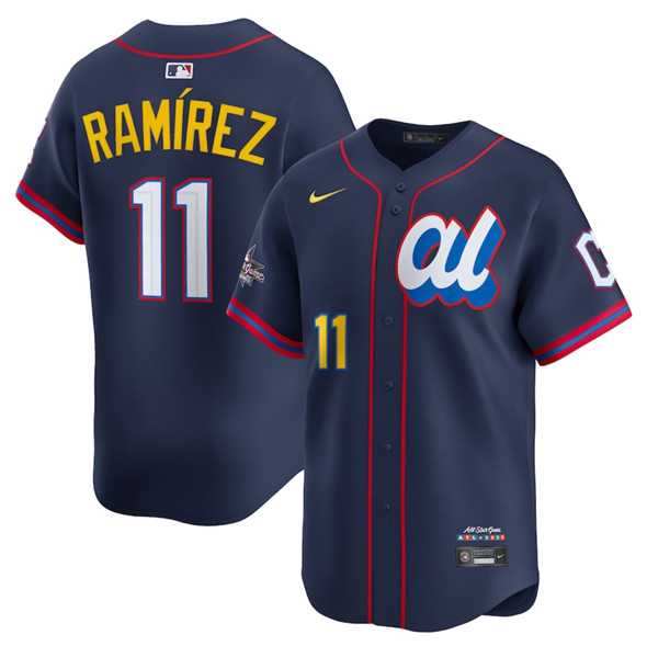 Mens American League #11 Jose Ramirez Navy 2025 All-Star Edition Limited Stitched Baseball Jersey