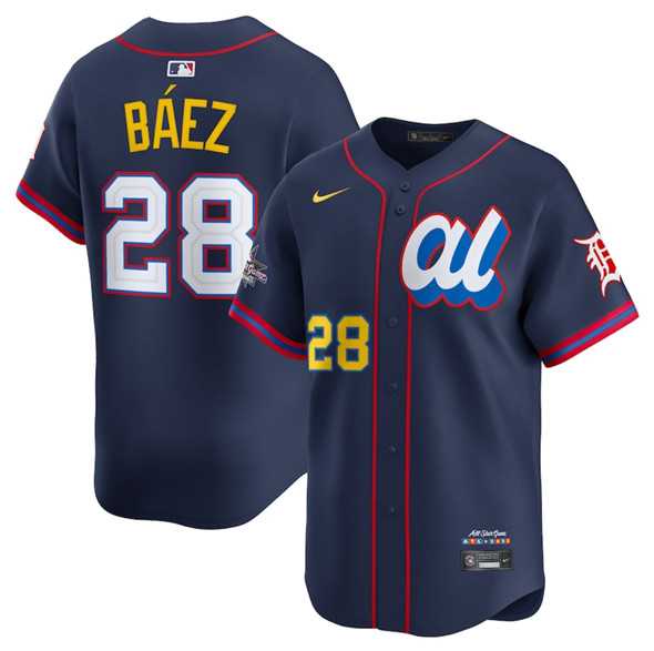 Mens American League #28 Javier Baez Navy 2025 All-Star Edition Limited Stitched Baseball Jersey