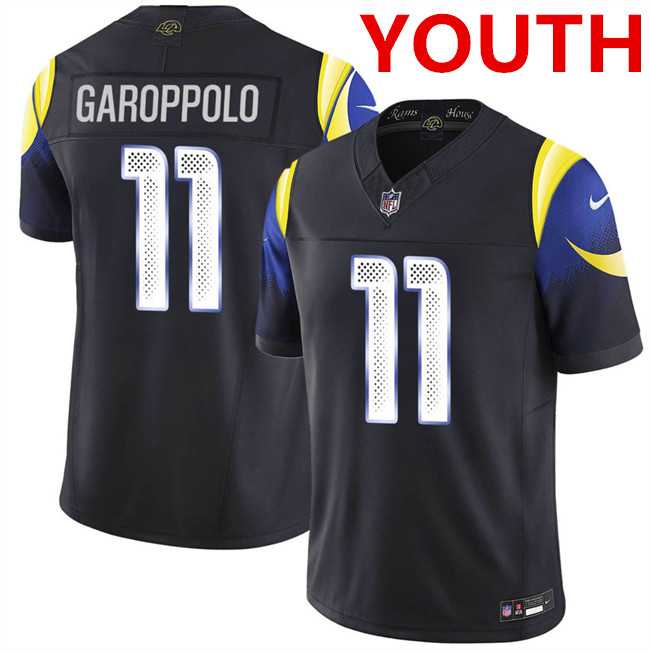Youth los angeles rams #11 jimmy garoppolo Black 2025 F.u.s.e. rivalries Vapor Limited Stitched Jersey Dzhi