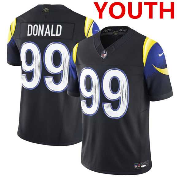 Youth los angeles rams #99 aaron donald Black 2025 F.u.s.e. rivalries Vapor Limited Stitched Jersey Dzhi