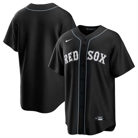 Mens Boston Red Sox Blank Black Lights Out Limited Stitched Baseball Jersey Dzhi