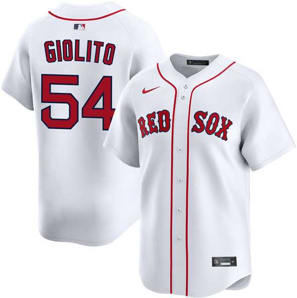 Mens Boston Red Sox #54 Lucas Giolito White 2024 Home Limited Stitched Baseball Jersey Dzhi
