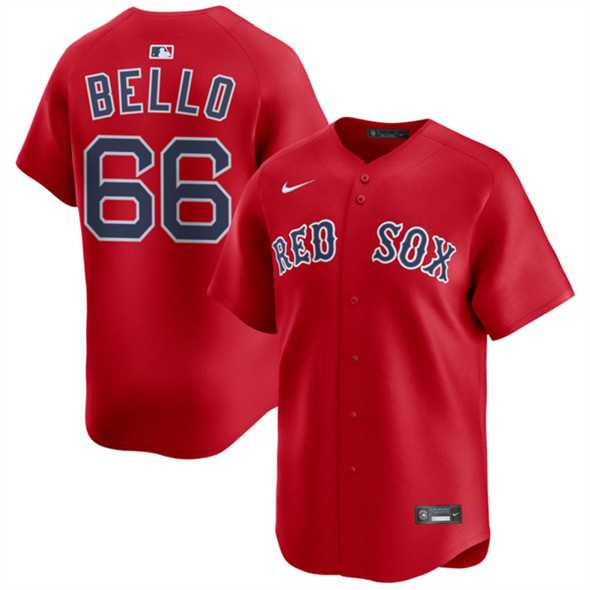 Mens Boston Red Sox #66 Brayan Bello Red 2024 Alternate Limited Stitched Baseball Jersey Dzhi