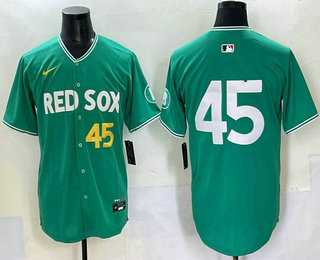 Mens Boston Red Sox #45 Pedro Martinez Green 2025 City Connect Limited Jersey