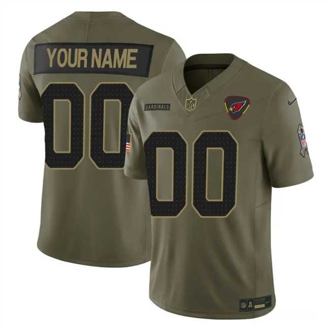 Mens Arizona Cardinals Active Player Custom Olive 2025 F.U.S.E. Salute to Service Limited Stitched Football Jersey