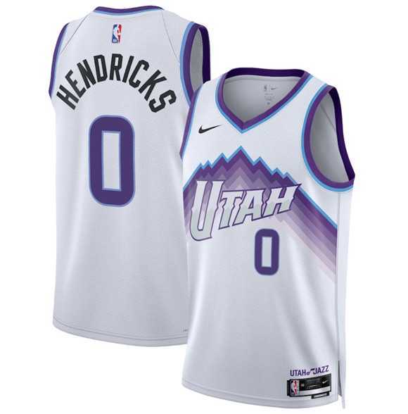 Mens Utah Jazz #0 Taylor Hendricks White 2025 Association Edition Stitched Jersey Dzhi