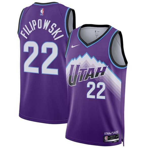 Mens Utah Jazz #22 Kyle Filipowski Purple 2025 Icon Edition Stitched Jersey Dzhi