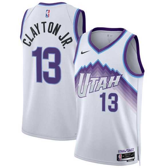 Mens Utah Jazz #13 Walter Clayton Jr. White 2025 Association Edition Stitched Jersey Dzhi