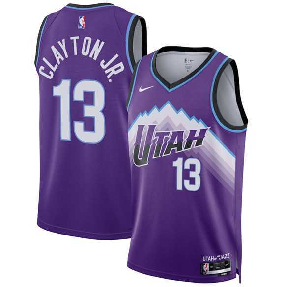 Mens Utah Jazz #13 Walter Clayton Jr. Purple 2025 Icon Edition Stitched Jersey Dzhi