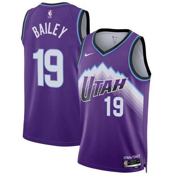 Mens Utah Jazz #19 Ace Bailey Purple 2025 Icon Edition Stitched Jersey Dzhi