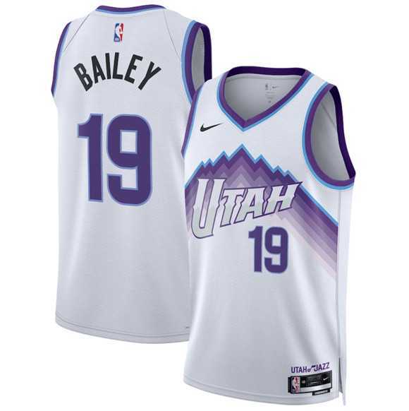Mens Utah Jazz #19 Ace Bailey White 2025 Association Edition Stitched Jersey Dzhi