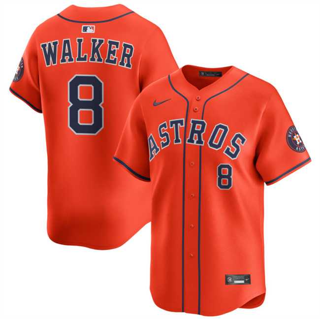 Mens Houston Astros #8 Christian Walker Orange 2025 Alternate Limited Stitched Baseball Jersey Dzhi