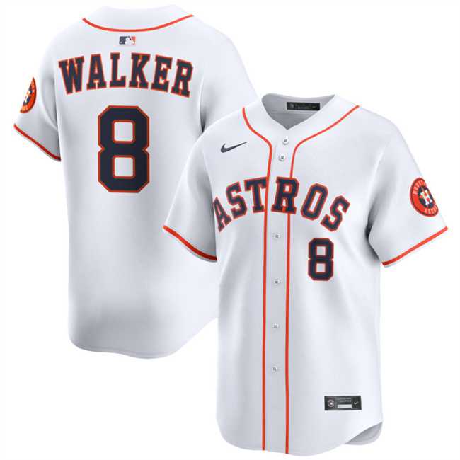 Mens Houston Astros #8 Christian Walker White 2025 Home Limited Stitched Baseball Jersey Dzhi