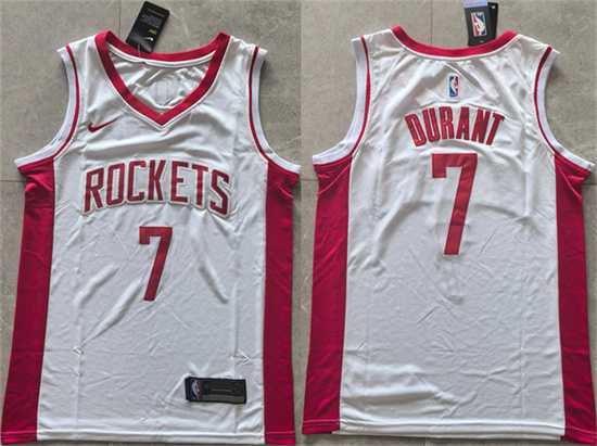 Mens Houston Rockets #7 Kevin Durant White 2025 Association Edition Stitched Jersey