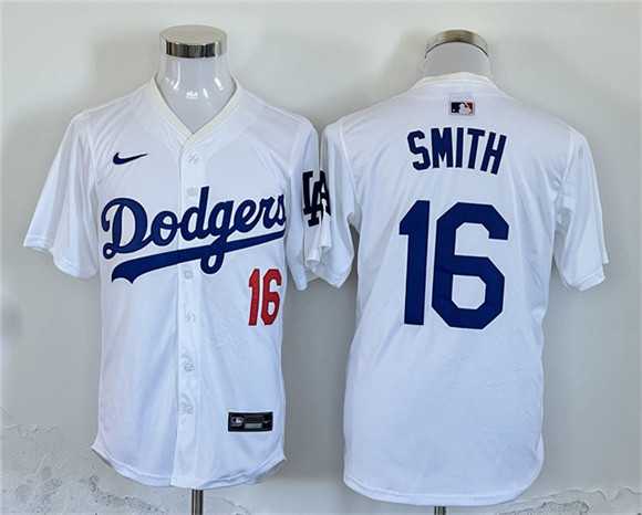 Mens Los Angeles Dodgers #16 Will Smith White Home Limited Stitched Jersey