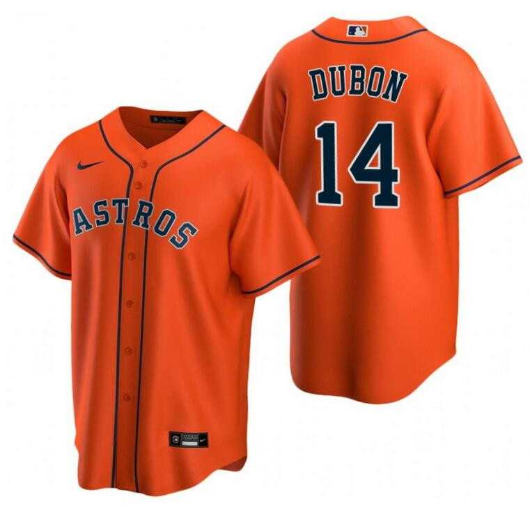 Mens Houston Astros #14 Mauricio Dubon Orange Cool Base Stitched Jersey Dzhi
