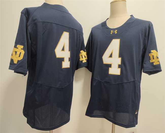 Mens Notre Dame Fighting Irish #4 Jeremiyah Love Navy Limited Stitched Jersey