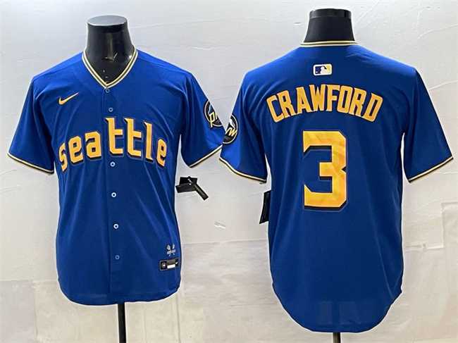 Mens Seattle Mariners #3 Cal Raleigh Royal 2025 Limited Stitched jersey