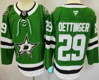 Mens Dallas Stars #29 Jake Oettinger Green Authentic Jersey