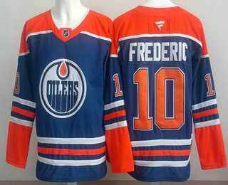 Mens Edmonton Oilers #18 Zach Hyman Blue Authentic Jersey