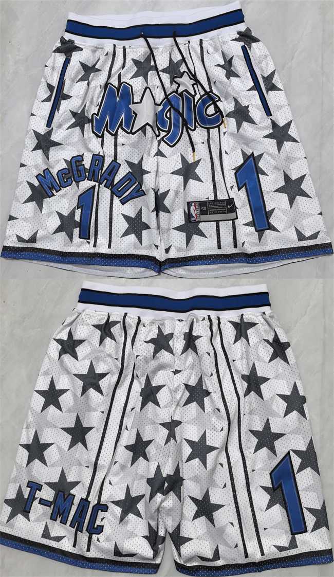 Mens Orlando Magic #1 Penny Hardaway White 2025 Shorts(Run Small)