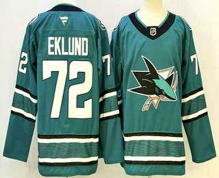 Mens San Jose Sharks #72 William Eklund Teal Authentic Jersey