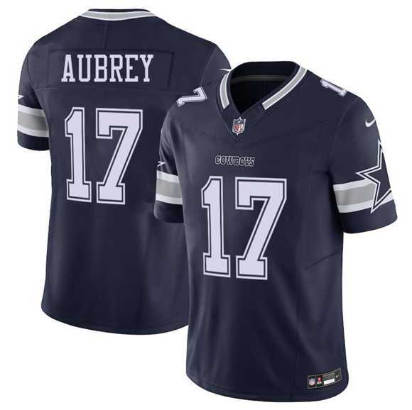 Men & Women & Youth Dallas Cowboys #17 Brandon Aubrey Navy 2025 F.U.S.E Vapor Untouchable Limited Stitched Jersey