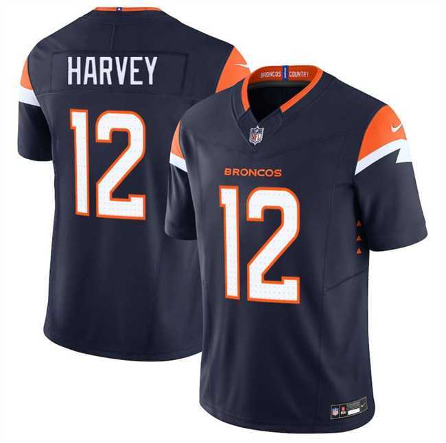 Men & Women & Youth Denver Broncos #12 RJ Harvey Navy F.U.S.E. Vapor Limited Stitched Jersey