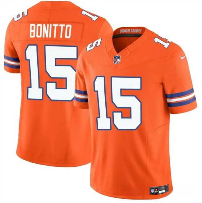 Men & Women & Youth Denver Broncos #15 Nik Bonitto Orange F.U.S.E. Mile High Collection 1977 Throwback Vapor Limited Stitched Jersey