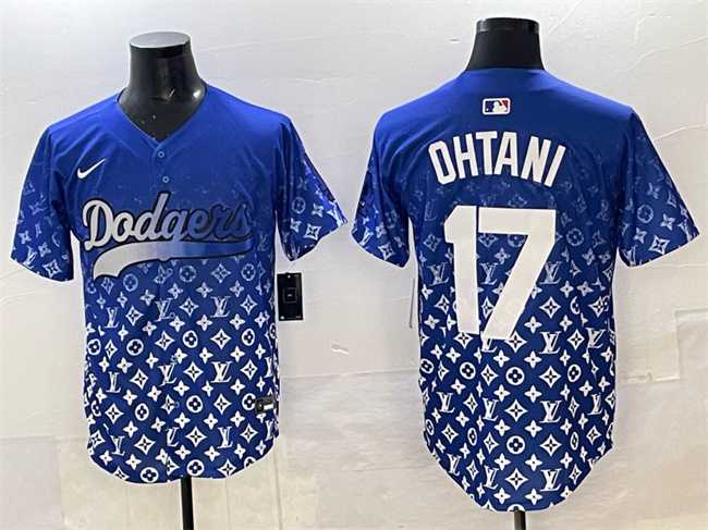 Mens Los Angeles Dodgers #17 Shohei Ohtani Blue Limited Stitched Jersey