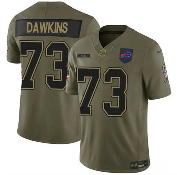 Mens Buffalo Bills #73 Dion Dawkins Olive 2025 F.U.S.E. Salute to Service Limited Stitched Jersey Dyin