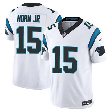 Mens Carolina Panthers #15 Jimmy Horn Jr White 2025 F.U.S.E. Vapor Untouchable Limited Stitched Jersey Dzhi